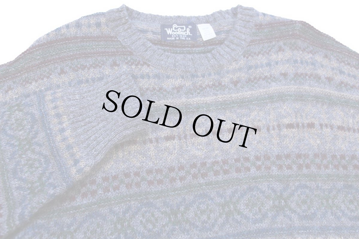 画像3: 80s 英国製 Woolrichウールリッチ フェアアイル柄 ウールニット セーター (3)