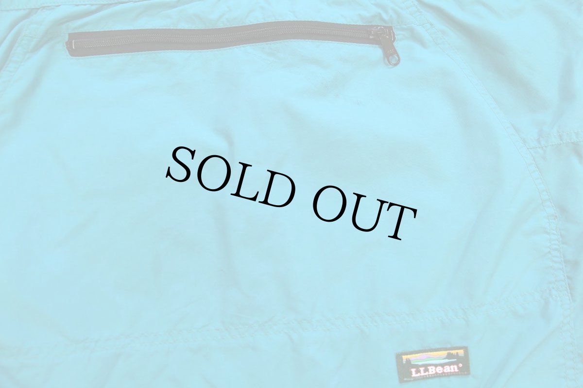 画像6: 90s USA製 L.L.Bean フリースライナー ナイロン アノラックパーカー ターコイズブルー M (6)