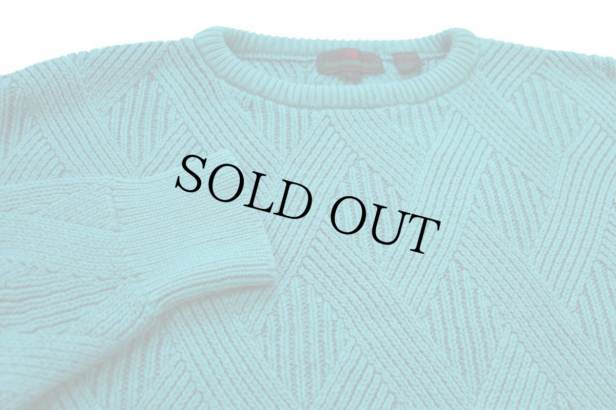 画像3: 80s ABERCROMBIE&FITCH 編み柄 コットンニット セーター グリーン L★アバクロ (3)