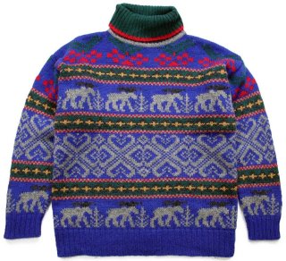 80s ノルウェー製 nordstrikk ノルディック柄 チロリアンテープ ウール