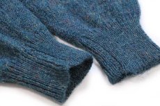 画像6: ビンテージ UNKNOWN 無地 ウール ドライバーズニット フルジップ セーター 青緑 ミックス (6)