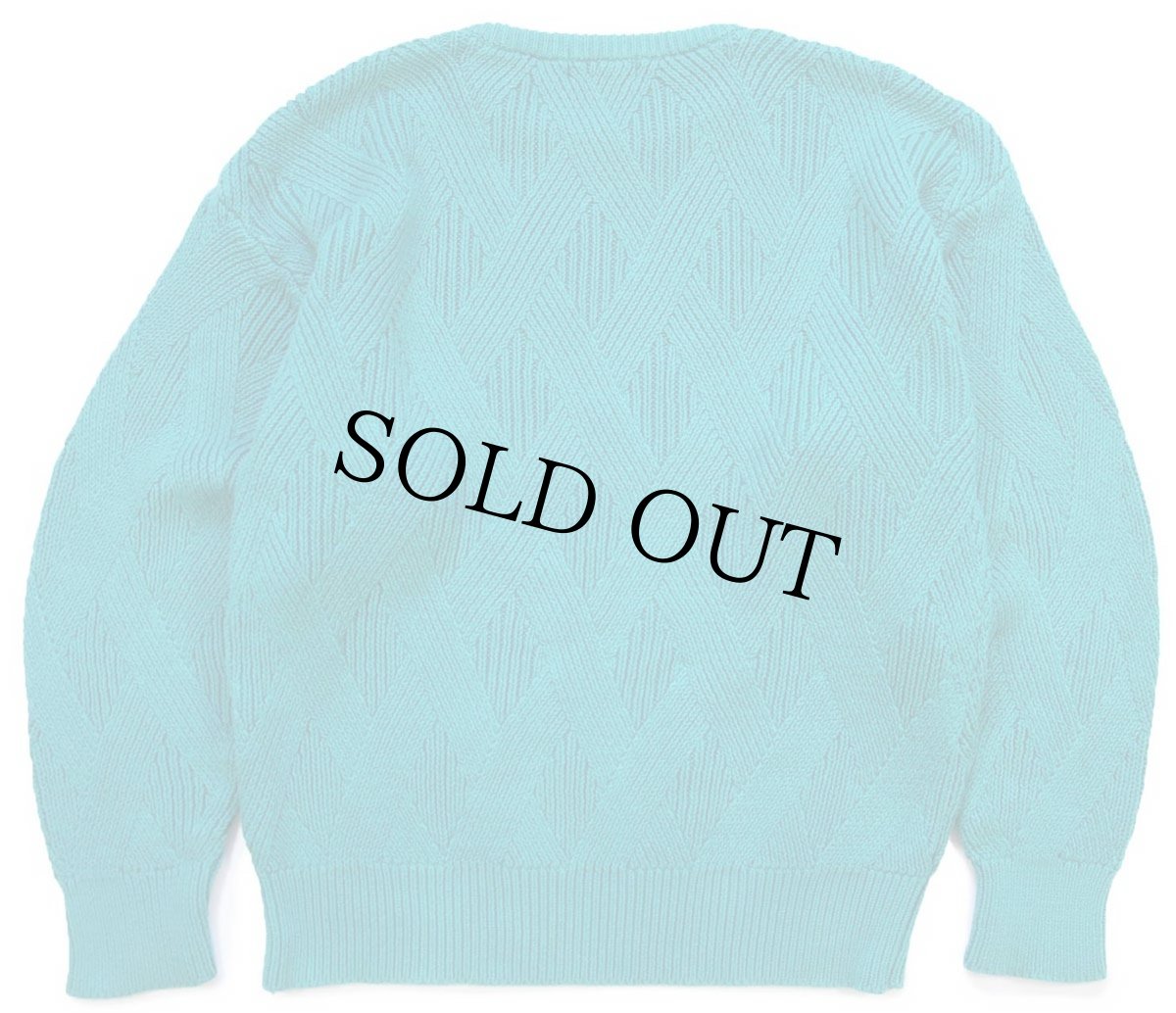 画像2: 80s ABERCROMBIE&FITCH 編み柄 コットンニット セーター グリーン L★アバクロ (2)