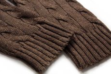 画像6: 90s ポロ ラルフローレン ハイネック ケーブル編み シルクニット セーター ブラウン L (6)