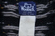 画像4: 80s Woolrichウールリッチ フォークロア柄 ネップ入り ウールニット セーター 黒 L (4)