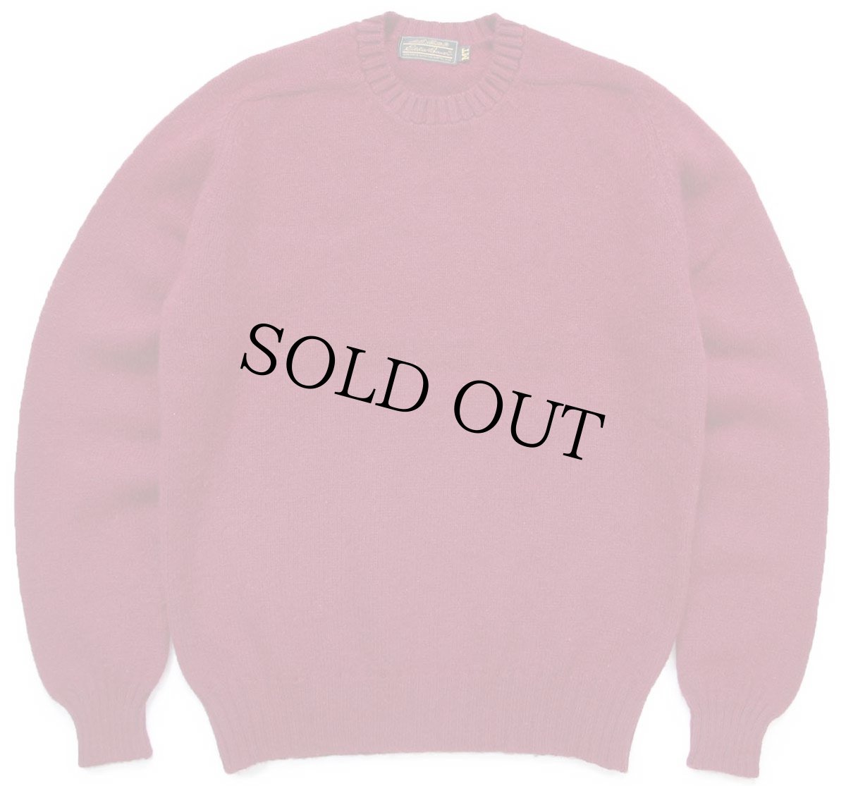 画像1: 80s USA製 EddieBauerエディーバウアー 無地 サドルショルダー シェットランド ウールニット セーター ワインレッド MT (1)