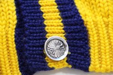 画像5: 70s オーストリア製 carlo Gruber ケーブル編み ウールニット カーディガン 黄×紺 52 (5)