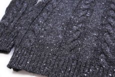 画像6: 英国製 CONTINENTAL DIVIDE ケーブル編み ネップ入り ウールニット セーター チャコールグレー L★フィッシャーマン (6)