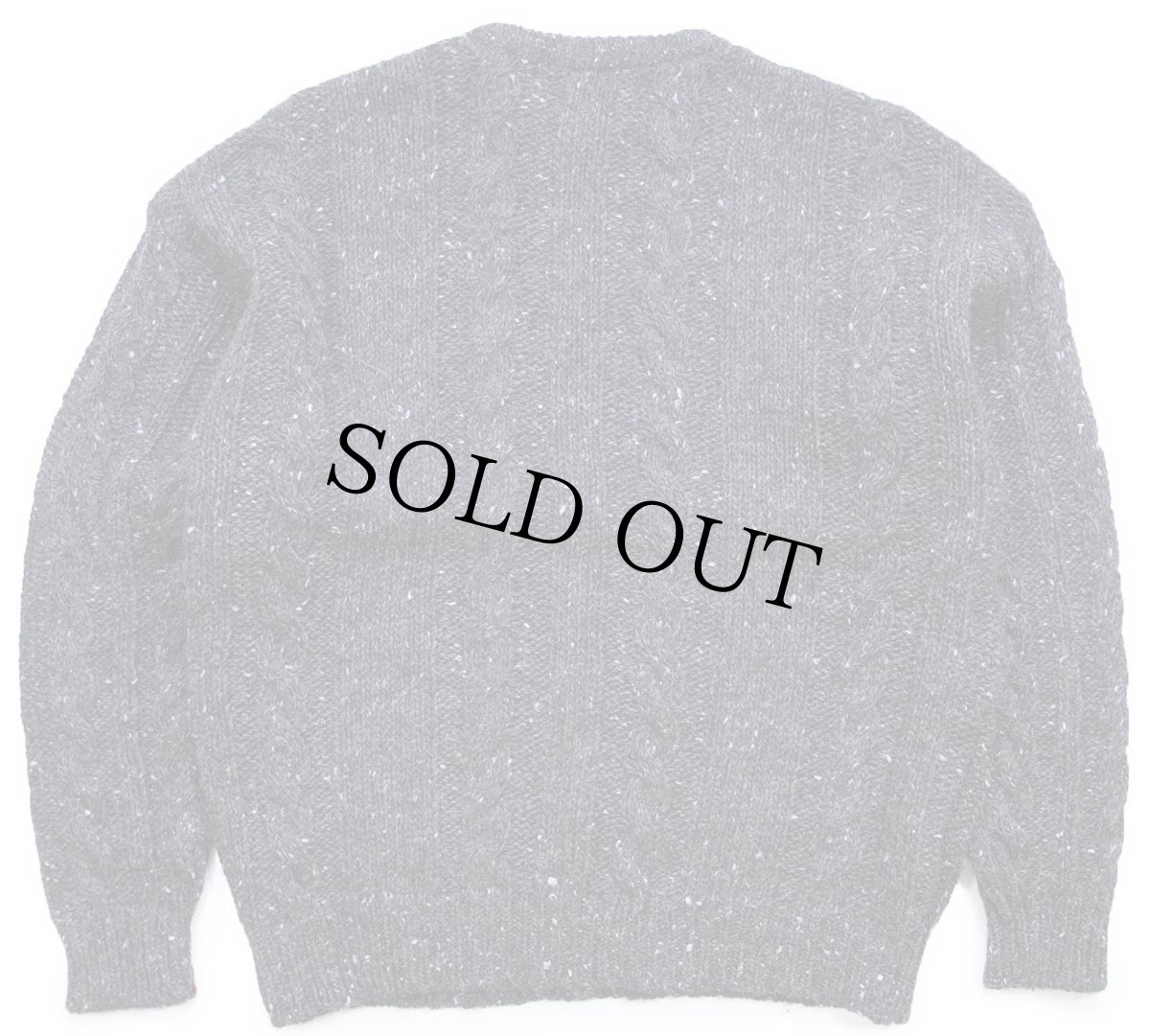 画像2: 英国製 CONTINENTAL DIVIDE ケーブル編み ネップ入り ウールニット セーター チャコールグレー L★フィッシャーマン (2)