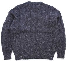 画像2: 英国製 CONTINENTAL DIVIDE ケーブル編み ネップ入り ウールニット セーター チャコールグレー L★フィッシャーマン (2)