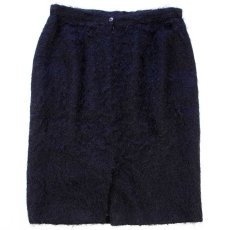 画像2: イタリア製 UNKNOWN ウール×モヘヤ パイル スカート ブラック 100 (2)