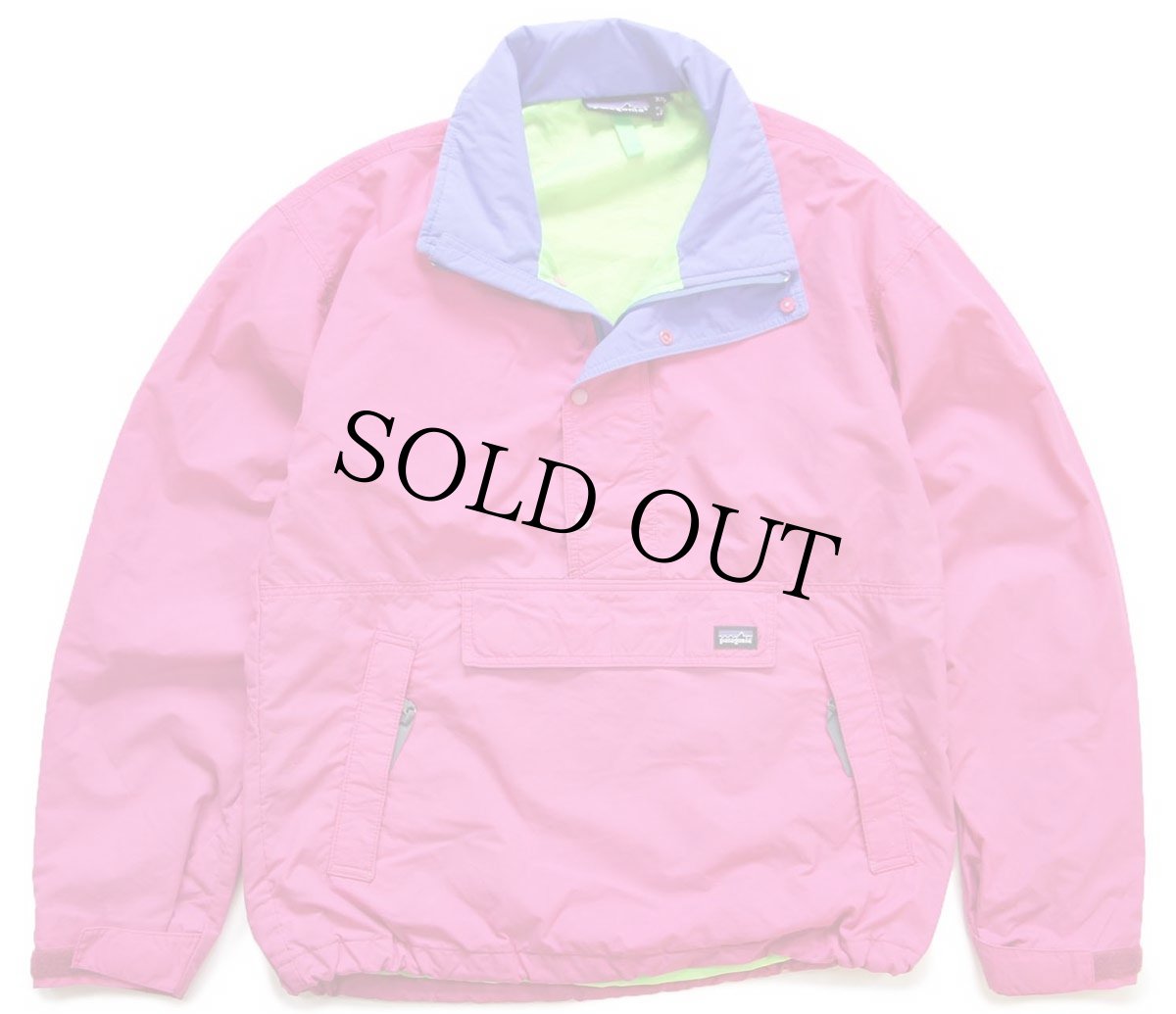 画像1: 90s USA製 patagoniaパタゴニア ハイネック ハーフジップ ナイロン アノラックジャケット ピンク XS (1)