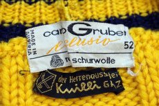 画像4: 70s オーストリア製 carlo Gruber ケーブル編み ウールニット カーディガン 黄×紺 52 (4)