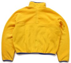 画像2: 90s USA製 L.L.Bean 筆記体ロゴ刺繍 ショート丈 フリースジャケット 黄 M (2)