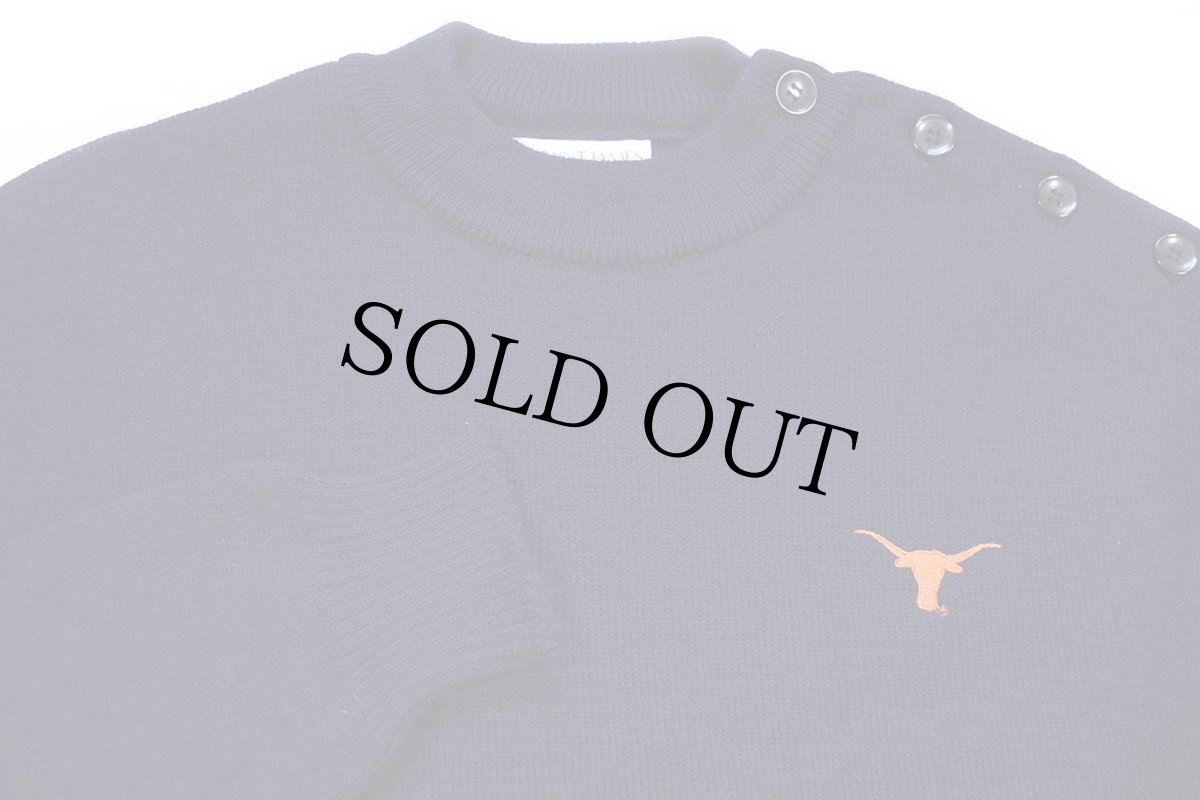 画像3: 70s フランス製 SAINT JAMES セントジェームス ロングホーン刺繍 ウールニット マリンセーター 濃紺 XL (3)