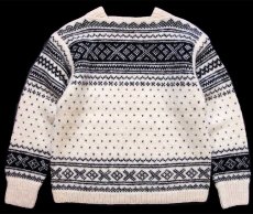 画像1: ノルウェー製 norse knit ノルディック柄 ウール ハンドニット セーター (1)