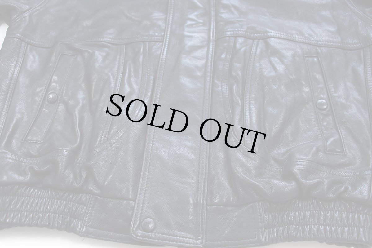 画像6: 90s カナダ製 CHOKO CORVETTE コルベット ロゴ刺繍 レザージャケット 黒 (6)