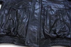 画像6: 90s カナダ製 CHOKO CORVETTE コルベット ロゴ刺繍 レザージャケット 黒 (6)