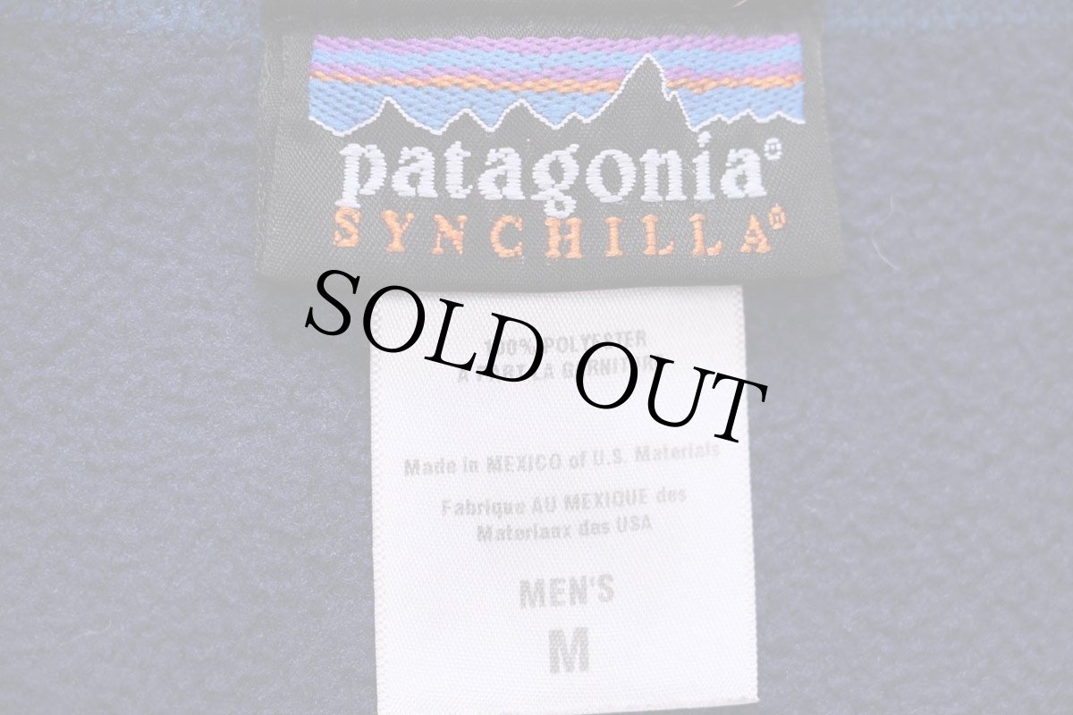 画像4: 00s メキシコ製 patagoniaパタゴニア SUMMIT BLUE CONSULTING 刺繍 シンチラ フリースベスト 紺 CNY M (4)