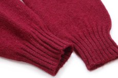 画像6: 80s USA製 EddieBauerエディーバウアー 無地 サドルショルダー シェットランド ウールニット セーター ワインレッド MT (6)