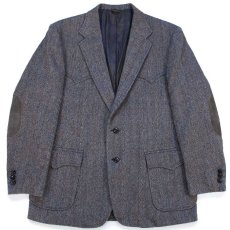 画像1: 70s USA製 LEVI'Sリーバイス WESTERN WEAR エルボーパッチ付き ツイード ウール テーラードジャケット 44R★ブレザー (1)