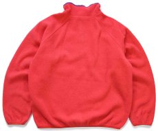 画像2: 90s USA製 LANDS'ENDランズエンド スナップT プルオーバー フリース ピンク×紫 M (2)