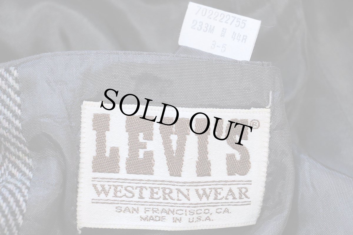 画像4: 70s USA製 LEVI'Sリーバイス WESTERN WEAR エルボーパッチ付き ツイード ウール テーラードジャケット 44R★ブレザー (4)