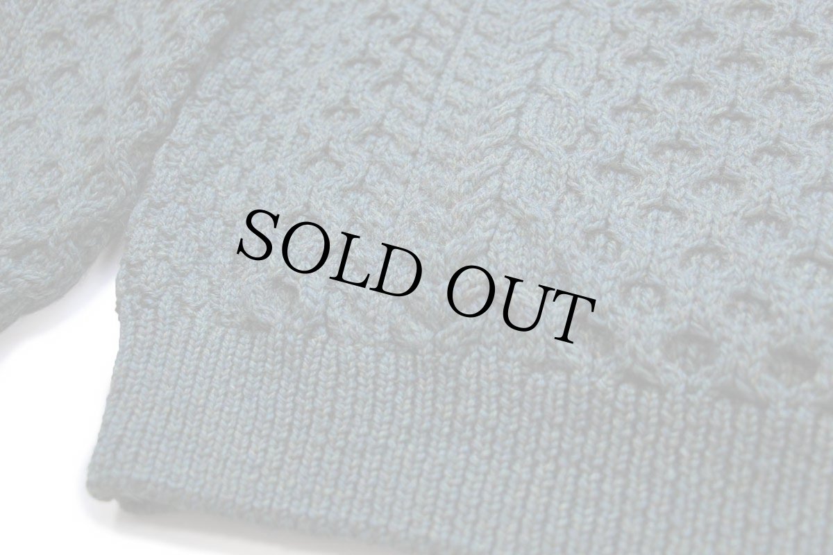 画像5: アイルランド製 Clady Knit ケーブル編み ウールニット セーター 緑 ミックス L★フィッシャーマン (5)