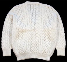 画像2: アイルランド製 GAELTARRA ケーブル編み ウールニット カーディガン ナチュラル L★フィッシャーマン (2)