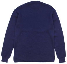 画像2: 70s フランス製 SAINT JAMES セントジェームス ロングホーン刺繍 ウールニット マリンセーター 濃紺 XL (2)