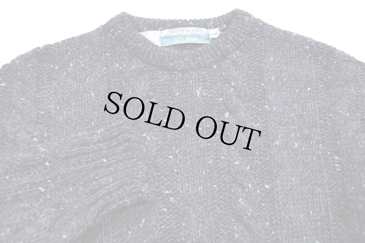 画像3: 英国製 CONTINENTAL DIVIDE ケーブル編み ネップ入り ウールニット セーター チャコールグレー L★フィッシャーマン (3)