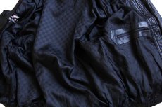 画像7: 90s カナダ製 CHOKO CORVETTE コルベット ロゴ刺繍 レザージャケット 黒 (7)