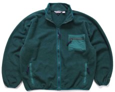 画像1: 90s USA製 EMS フルジップ フリースジャケット 緑 XL (1)