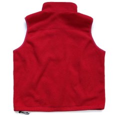 画像2: 90s USA製 L.L.Bean ロゴ刺繍 フリースベスト 赤 M-R (2)