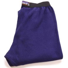 画像1: 00s USA製 patagoniaパタゴニア CAPILENEキャプリーン インナー フリースパンツ ナス紺 W-M (1)