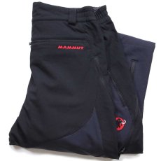 画像1: MAMMUTマムート ロゴ刺繍 SOFtech 切り替え ナイロン ソフトシェル スキーパンツ 黒 48 (1)