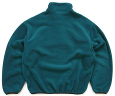 画像2: 90s USA製 Woolrichウールリッチ Heavenly Lake Tahoe 刺繍 スナップT プルオーバー フリース グリーン S (2)