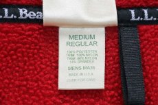 画像5: 90s USA製 L.L.Bean ロゴ刺繍 フリースベスト 赤 M-R (5)