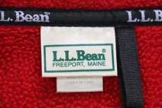 画像4: 90s USA製 L.L.Bean ロゴ刺繍 フリースベスト 赤 M-R (4)