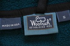 画像4: 90s USA製 Woolrichウールリッチ Heavenly Lake Tahoe 刺繍 スナップT プルオーバー フリース グリーン S (4)