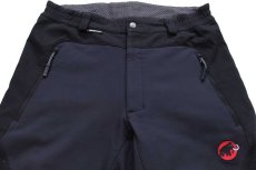 画像4: MAMMUTマムート ロゴ刺繍 SOFtech 切り替え ナイロン ソフトシェル スキーパンツ 黒 48 (4)