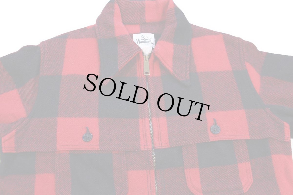 画像3: 70s Woolrichウールリッチ バッファローチェック マッキーノ ウールジャケット 赤×黒 (3)