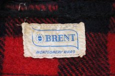 画像4: 60s MONTGOMERY WARD BRENT マチ付き バッファローチェック ウールシャツ 赤×黒 (4)