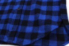 画像5: 80s Woolrichウールリッチ バッファローチェック ウールシャツ 青×黒 (5)