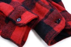 画像7: 60s MONTGOMERY WARD BRENT マチ付き バッファローチェック ウールシャツ 赤×黒 (7)