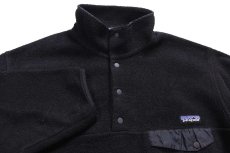 画像3: 00s USA製 patagoniaパタゴニア シンチラ フリース スナップT 黒 M (3)