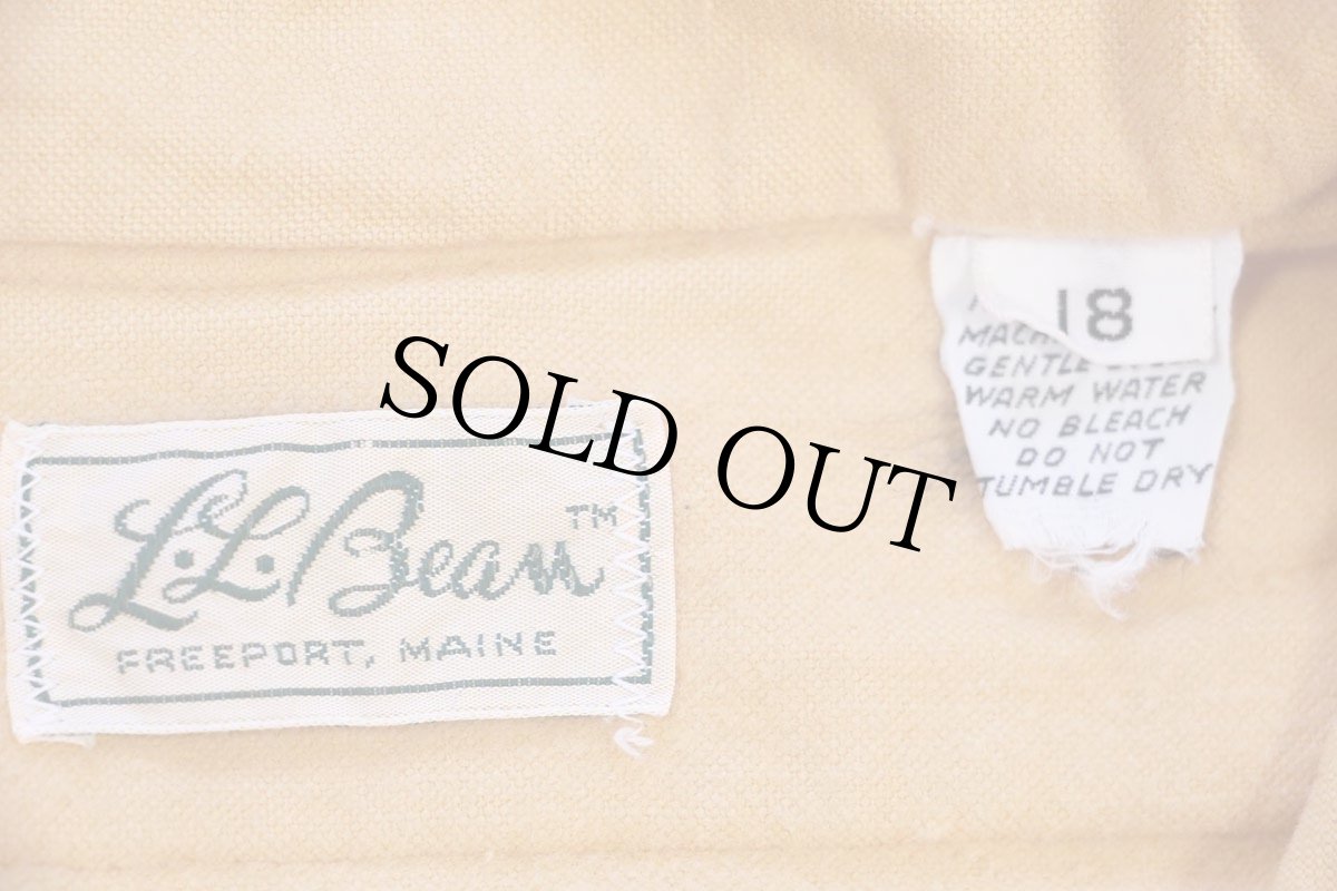 画像4: 70s L.L.Bean 筆記体タグ 無地 コットン シャモアクロスシャツ 薄オレンジ 18 (4)