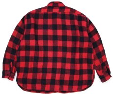 画像2: 60s MONTGOMERY WARD BRENT マチ付き バッファローチェック ウールシャツ 赤×黒 (2)