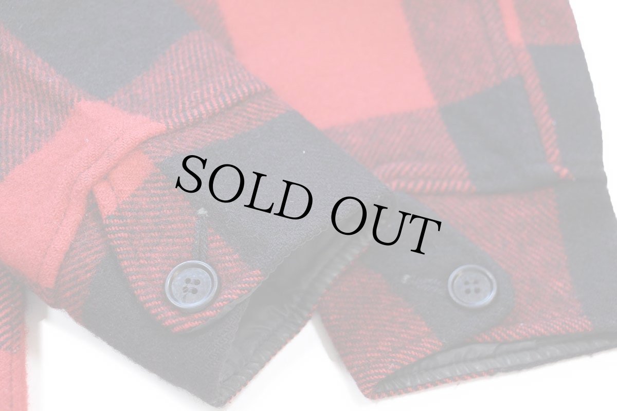 画像9: 70s Woolrichウールリッチ バッファローチェック マッキーノ ウールジャケット 赤×黒 (9)