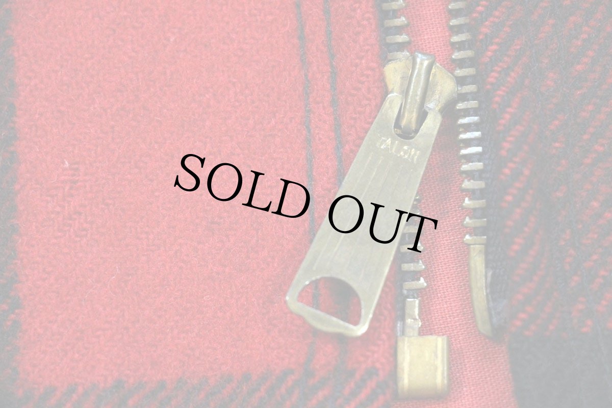 画像7: 70s Woolrichウールリッチ バッファローチェック マッキーノ ウールジャケット 赤×黒 (7)