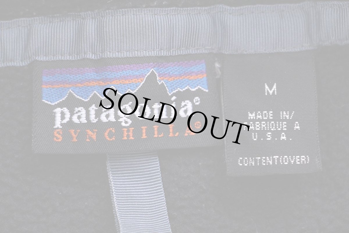 画像4: 00s USA製 patagoniaパタゴニア シンチラ フリース スナップT 黒 M (4)